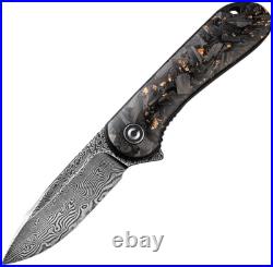 Civivi Elementum Linerlock Carbon Fiber/Copper Folding Damascus Knife 907CDS3