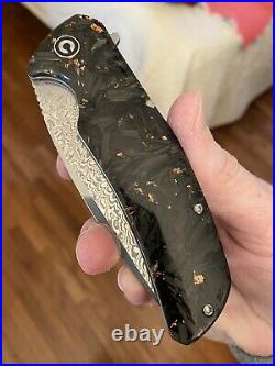 Civivi Incite Damascus Copper Shred Carbon Fiber Flipper Folding Knife NEW
