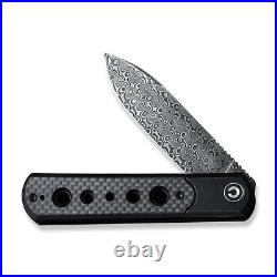 Civivi Knife Banneret C20040D-DS1 Frame Lock Damascus Carbon Fiber Pocket Knives