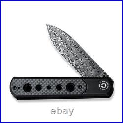 Civivi Knives Banneret C20040D-DS1 Frame Lock Damascus Carbon Fiber Pocket Knife