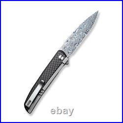 Civivi Knives Savant C20063B-DS1 Frame Lock Damascus Carbon Fiber Pocket Knife