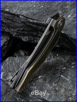 Civivi Linerlock Folding Knife 3.45 Damascus Steel Blade Rubber/Copper Handle