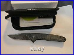 Civivi Mini Sandbar C20011-DS1 BLACK HAND RUBBED DAMASCUS BLADE DISCOUNTED NEW