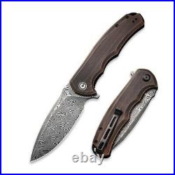 Civivi Praxis Folding Knife 3.74 Damascus Steel Blade Rubbed Copper Handle