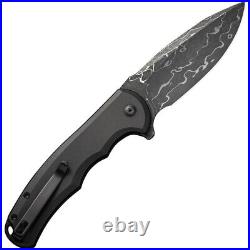 Civivi Praxis Folding Knife 3.75 Damascus Steel Blade Black Aluminum Handle