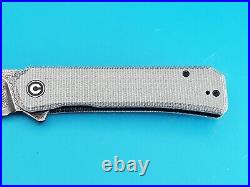Civivi Relic Flipper Micarta Handle Liner Lock Plain Edge Knife Damascus Blade