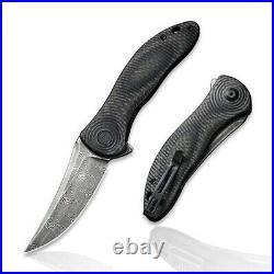 Civivi Synergy3 Linerlock Folding Knife 3.24 Damascus Steel Blade G10/CF Handle
