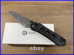 Civivi Vision FG Superlock 3.5 Damascus Black Micarta Folding Knife C22036DS2