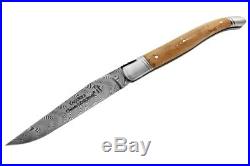Claude Dozorme Laguiole Damascus Folding Pocket Knife / Juniper New