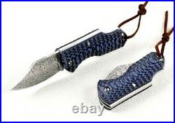 Clip Point Folding Knife Pocket Hunting Survival Wild Damascus Steel G10 Handle