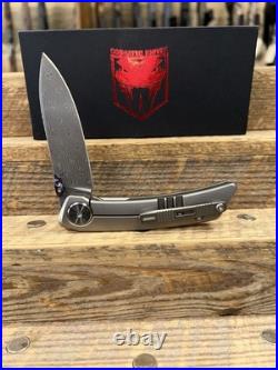 Cobratec Knives Emperor Framelock Carbon Fiber Folding Damascus Knife EMPDMDNS