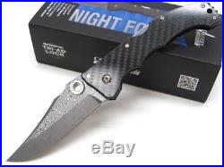 Cold Steel 63NF Carbon Fiber Night Force Straight Damascus Folding Pocket Knife