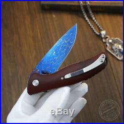 Collectible Dragonskin Damascus Camping Army Rescue Folding Pocket Knife Edc