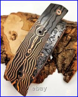 Copper-Forged Damascus Steel Knife, Handmade, Razor Sharp Blade, Premium Craft
