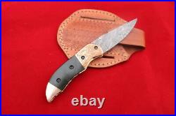 Copper Micarta Pocket Folding Knife Damascus Knife Sale Knives On Sale