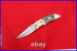 Copper Micarta Pocket Folding Knife Damascus Knife Sale Knives On Sale