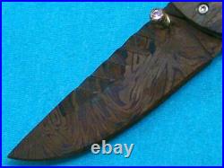 Custom Art Damascus Black Pearl Lockback Folding Knife Pocket Knives Gents Jack