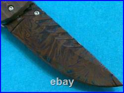 Custom Art Damascus Black Pearl Lockback Folding Knife Pocket Knives Gents Jack