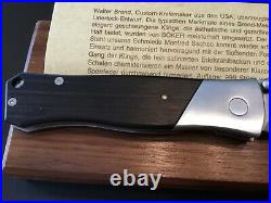 Custom Boker Walter Brend 1999 Annual Damascus Flipper Folder Folding Knife