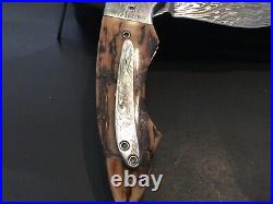 Custom Butch Ball Damascus Flipper Folder Folding Knife