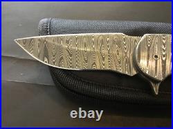 Custom Butch Ball Damascus Scorpion Flipper Folder Folding Knife
