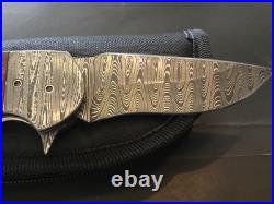 Custom Butch Ball Damascus Scorpion Flipper Folder Folding Knife