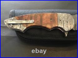 Custom Butch Ball Damascus Scorpion Flipper Folder Folding Knife