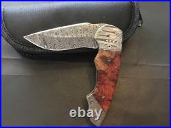 Custom Butch Ball Damascus Scorpion Flipper Folder Folding Knife