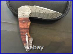Custom Butch Ball Damascus Scorpion Flipper Folder Folding Knife