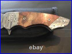 Custom Butch Ball Damascus Scorpion Flipper Folder Folding Knife