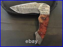 Custom Butch Ball Damascus Scorpion Flipper Folder Folding Knife