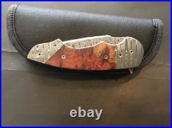 Custom Butch Ball Damascus Scorpion Flipper Folder Folding Knife
