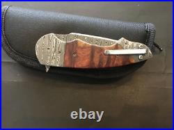 Custom Butch Ball Damascus Scorpion Flipper Folder Folding Knife