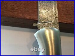 Custom C. J. Herbertz Damascus/Wood Lockback Folding Folder Knife