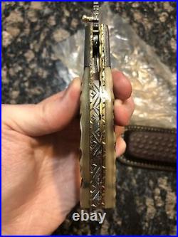 Custom Crafted Damascus Folding Pocket Knife Inner Lock Knives Tools Hand Made