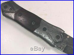 Custom Damascus Brass & Steel Blade Folding Pocket Knife Handmade In Pakistan