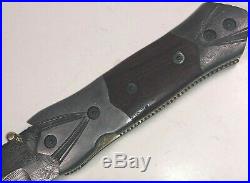 Custom Damascus Brass & Steel Blade Folding Pocket Knife Handmade In Pakistan
