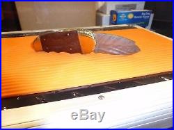 Custom Damascus LARGE Folding Knife Lock back Rare Pattern