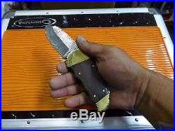 Custom Damascus LARGE Folding Knife Lock back Rare Pattern