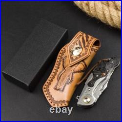 Custom Damascus Steel Blade Folding Knife Carbon Fiber/Damascus Steel Handle