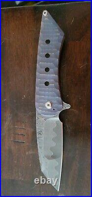 Custom Dan Sullivan DSK Tactical Sleeper Damascus Folding Folder Flipper Knife