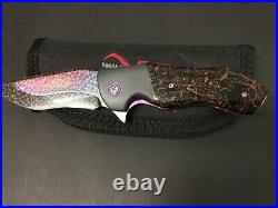 Custom David Kulis Spectre Fossil Coral/Nebula Dama Flipper Folder Folding Knife