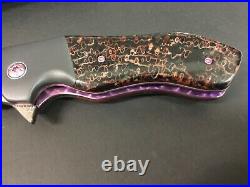 Custom David Kulis Spectre Fossil Coral/Nebula Dama Flipper Folder Folding Knife