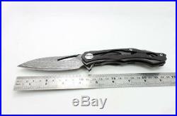 Custom Decepticon2Tactical Folding Flipper Knife Knives Damascus Blade CF Handle