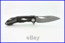 Custom Decepticon2Tactical Folding Flipper Knife Knives Damascus Blade CF Handle