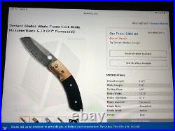 Custom Deviant Blades Damascus Mokume/Black G10 Folder Folding Flipper Knife