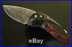 Custom Folding Knife Damascus, Ebony, Arizona Ironwood by DickWeberKnives