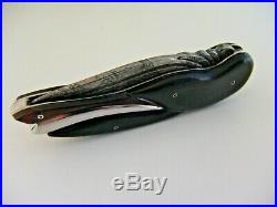 Custom Folding Knife Pocket Sculpture Damascus, Ebony, Ironwood DickWeberKnives