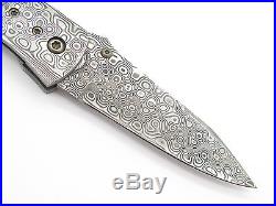 Custom Greg Lightfoot LCC Damascus Jigged Bone Folder Folding Pocket Knife