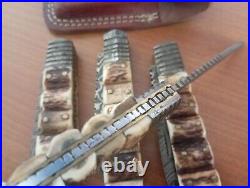 Custom Hand Made Damascus Steel Folding Pocket Knives (lot Of 4) Afsa 09